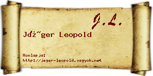 Jéger Leopold névjegykártya